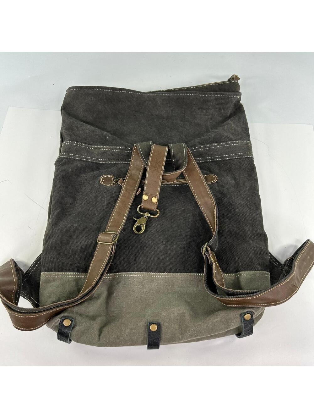 Peace & Patience Canvas Purse Large Backpack Black Foldover Bags - Picture 2 of 13